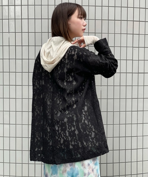 PURE BRIGHT（ピュアブライト）の「フードデザイン杢シアートップス（Tシャツ/カットソー・レディース・ブラック/アイボリー/グレー・FREE）」の7枚目の写真