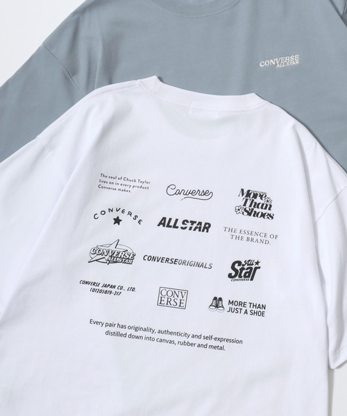 Lazar(ラザル)の「CONVERSE/コンバース COOLMAX/吸水速乾 バックプリント ロゴ ワンポイント 半袖Tシャツ/レディース メンズ(Tシャツ/カットソー・レディース・オートミール/ベージュ/ホワイト/ホワイト系その他/ピンク/ブルーグリーン/ブラック/ブルー・M/L/LL)」の3枚目の写真