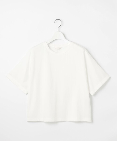 自由区(ジユウク)の「ハイカウントクロップド丈 Tシャツ(Tシャツ/カットソー・レディース・アイボリー系/ライトグリーン系/ブラック系・44/46)」の5枚目の写真