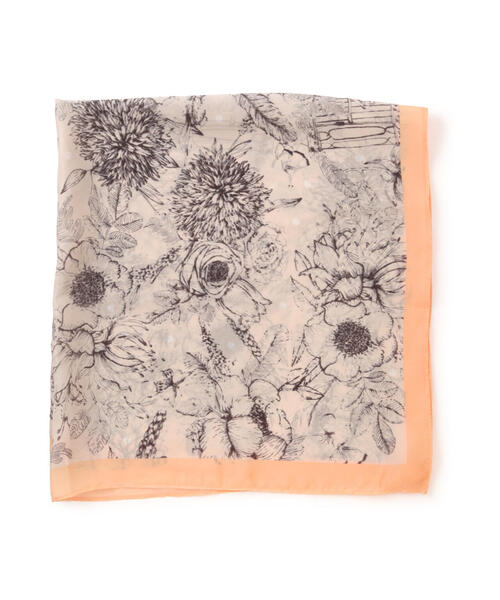 EDIT COLOGNE（エディットコロン）の「花柄スカーフ（ストール/ショール・レディース・オレンジ/ブラック・ﾌﾘ-）」の7枚目の写真