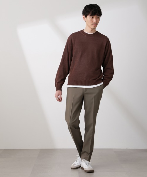 NANO universe（ナノユニバース）の「｢SOIGNE｣ECOPET(R)×AERO ツイルストレッチスラックス（スラックス・メンズ・ライトベージュ/チャコール/モカ・S/M/L）」の12枚目の写真