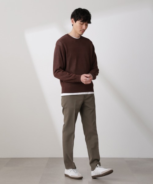 NANO universe（ナノユニバース）の「｢SOIGNE｣ECOPET(R)×AERO ツイルストレッチスラックス（スラックス・メンズ・ライトベージュ/チャコール/モカ・S/M/L）」の14枚目の写真