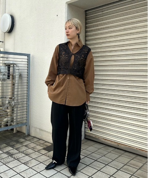 Ameri(アメリ)の「MANY WAY LINEN LIKE SHIRT(シャツ/ブラウス・レディース・ホワイト/キャメル/ピンク・FREE)」の10枚目の写真