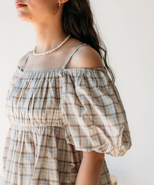 FREAK'S STORE（フリークスストア）の「インド スクエアパフブラウス/2way オフショルダーブラウス/キャミブラウス（シャツ/ブラウス・レディース・ブルー/ブラック/その他1・ﾌﾘ-）」の17枚目の写真
