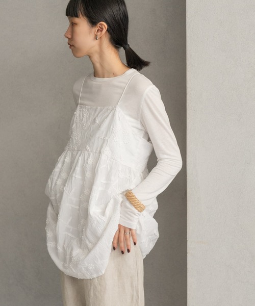 URBAN RESEARCH DOORS（アーバンリサーチドアーズ）の「立体刺繍キャミソールブラウス（キャミソール・レディース・オフホワイト/ブラック・MEDIUM）」の20枚目の写真