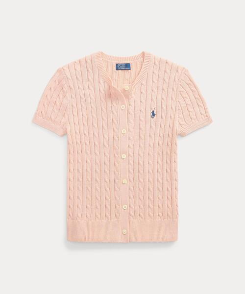 ラルフローレン　ケーブル コットン ショートスリーブ Polo カーディガン ケーブルニット コットン ショートスリーブ カーディガン｜ポロ
