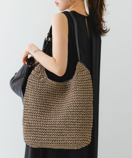 RODE SKO（ロデスコ）の「ワンハンドルペーパートートバッグ（トートバッグ・レディース・グレー/キャメル・ONE）」の21枚目の写真