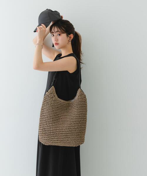 RODE SKO（ロデスコ）の「ワンハンドルペーパートートバッグ（トートバッグ・レディース・グレー/キャメル・ONE）」の22枚目の写真