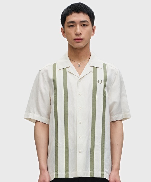 Linen Blend Revere Collar Shirt(S 760：LIGHT ECRU): | FRED