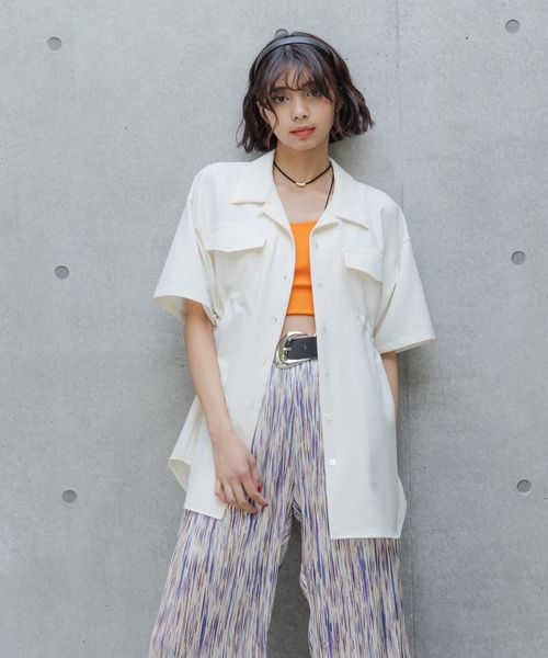 PAGEBOY(ページボーイ)の「ウエストドロストカイキンシャツ(Tシャツ/カットソー・レディース・オフホワイト/ブルー/ブラック・FREE)」の19枚目の写真
