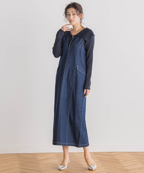 デニムジャンスカ≪洗濯機で洗える≫