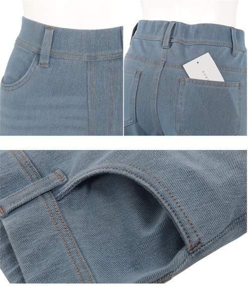 KOBE LETTUCE（コウベレタス）の「選べるサイズ デニムレギンス（レギンス/スパッツ・レディース・ライトブルー/ブルー・L/M/XL/PL/PM）」の12枚目の写真