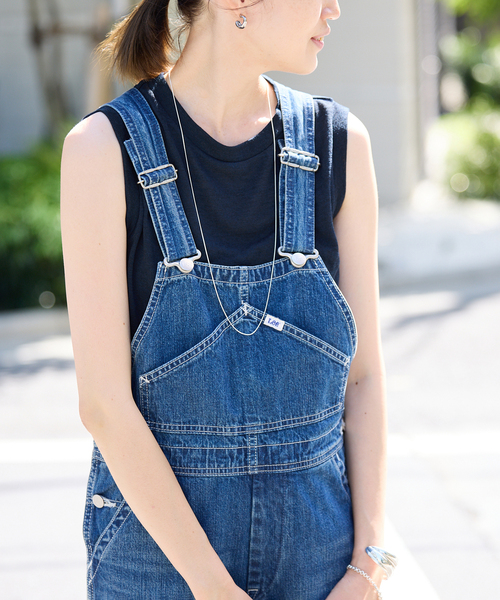 SLOBE IENA(スローブイエナ)の「《追加》スラブ天竺ノースリーブTEE(Tシャツ/カットソー・レディース・ネイビー/ホワイト/スカイブルー/オレンジ系その他/ベージュ・FREE)」の4枚目の写真