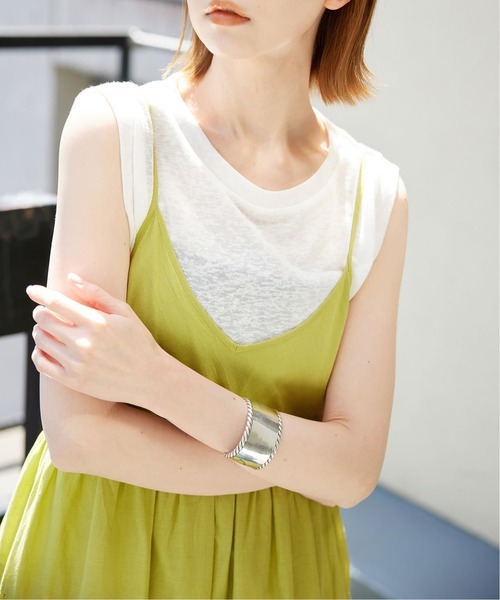 SLOBE IENA(スローブイエナ)の「《追加》スラブ天竺ノースリーブTEE(Tシャツ/カットソー・レディース・ネイビー/ホワイト/スカイブルー/オレンジ系その他/ベージュ・FREE)」の17枚目の写真