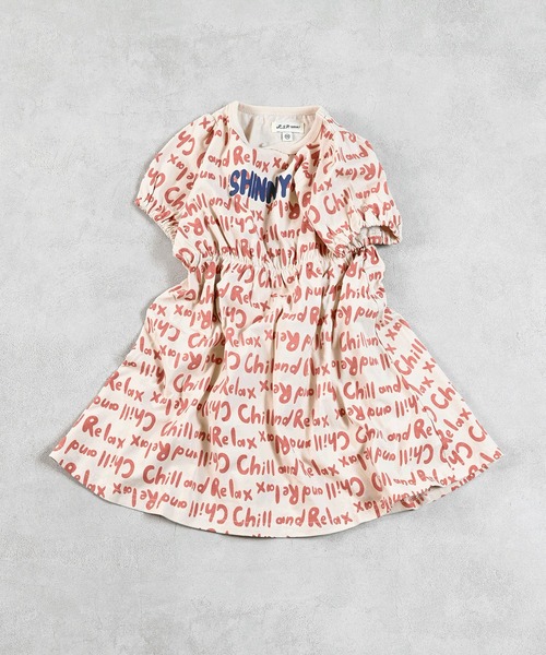 LSP WOW(エルエスピーワオ)の「【LSP WOW!】総柄カットソーワンピース(ワンピース・キッズ・オフホワイト/ピンク/グリーン/ベージュ/ライトブルー・90/100/110/120/80/130)」の3枚目の写真