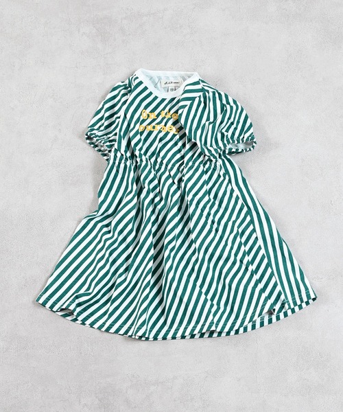 LSP WOW(エルエスピーワオ)の「【LSP WOW!】総柄カットソーワンピース(ワンピース・キッズ・オフホワイト/ピンク/グリーン/ベージュ/ライトブルー・90/100/110/120/80/130)」の4枚目の写真