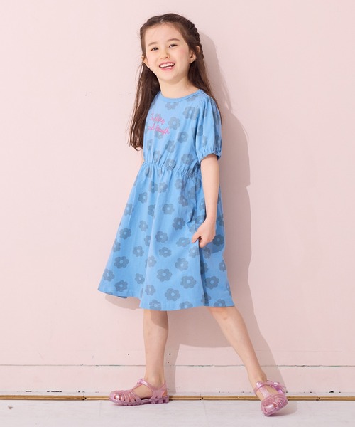 LSP WOW(エルエスピーワオ)の「【LSP WOW!】総柄カットソーワンピース(ワンピース・キッズ・オフホワイト/ピンク/グリーン/ベージュ/ライトブルー・90/100/110/120/80/130)」の5枚目の写真