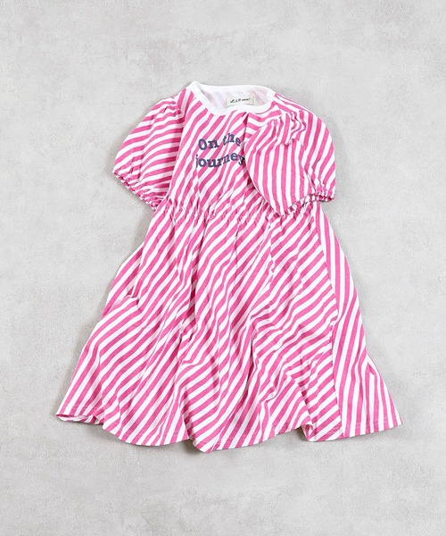 LSP WOW(エルエスピーワオ)の「【LSP WOW!】総柄カットソーワンピース(ワンピース・キッズ・オフホワイト/ピンク/グリーン/ベージュ/ライトブルー・90/100/110/120/80/130)」の12枚目の写真