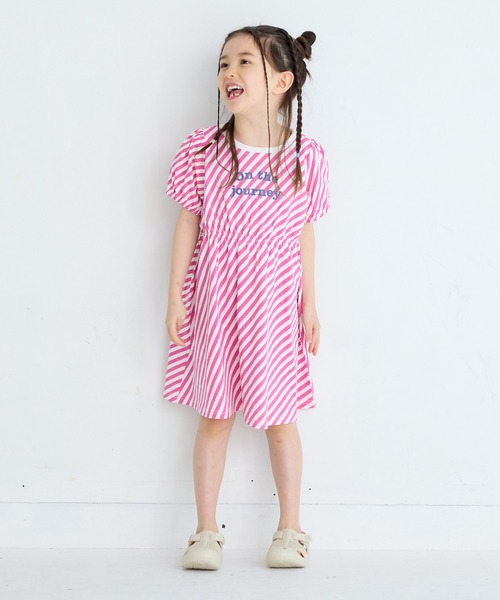 LSP WOW(エルエスピーワオ)の「【LSP WOW!】総柄カットソーワンピース(ワンピース・キッズ・オフホワイト/ピンク/グリーン/ベージュ/ライトブルー・90/100/110/120/80/130)」の15枚目の写真