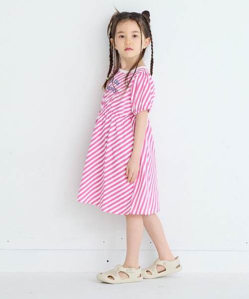 LSP WOW(エルエスピーワオ)の「【LSP WOW!】総柄カットソーワンピース(ワンピース・キッズ・オフホワイト/ピンク/グリーン/ベージュ/ライトブルー・90/100/110/120/80/130)」の16枚目の写真