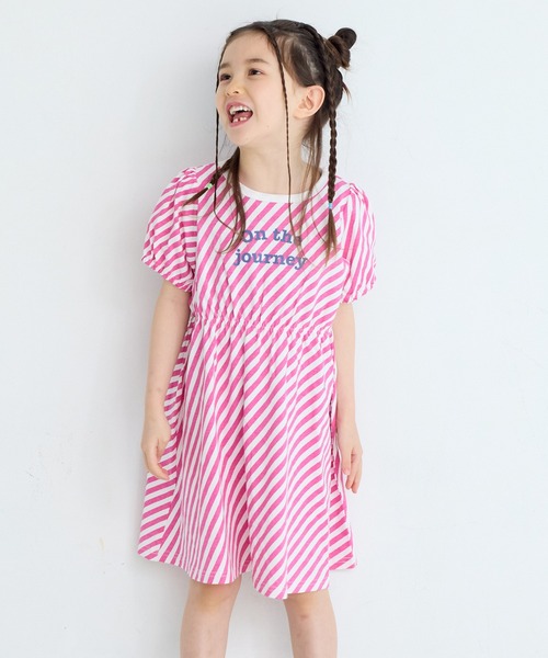 LSP WOW(エルエスピーワオ)の「【LSP WOW!】総柄カットソーワンピース(ワンピース・キッズ・オフホワイト/ピンク/グリーン/ベージュ/ライトブルー・90/100/110/120/80/130)」の14枚目の写真