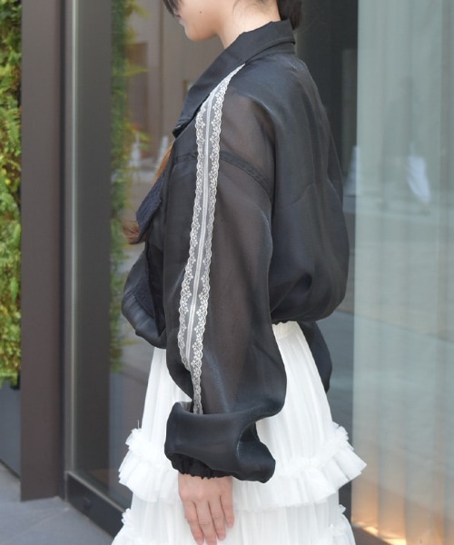 axes femme(アクシーズファム)の「シアートラックジャケット(ブルゾン・レディース・ピンク/ブラック/ホワイト/サックスブルー・FREE)」の6枚目の写真