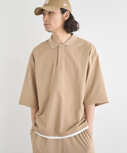 CRAFT STANDARD BOUTIQUE(クラフトスタンダードブティック)の「接触冷感/速乾/UVカット レイヤードポロシャツ(ポロシャツ・メンズ・チャコールグレー/ブラック/ベージュ・XL/L/M)」の3枚目の写真