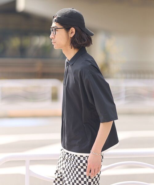 CRAFT STANDARD BOUTIQUE(クラフトスタンダードブティック)の「接触冷感/速乾/UVカット レイヤードポロシャツ(ポロシャツ・メンズ・チャコールグレー/ブラック/ベージュ・XL/L/M)」の11枚目の写真