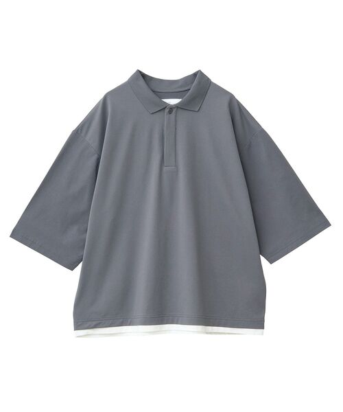 CRAFT STANDARD BOUTIQUE(クラフトスタンダードブティック)の「接触冷感/速乾/UVカット レイヤードポロシャツ(ポロシャツ・メンズ・チャコールグレー/ブラック/ベージュ・XL/L/M)」の4枚目の写真