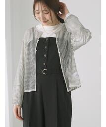 シアーストライプトップス