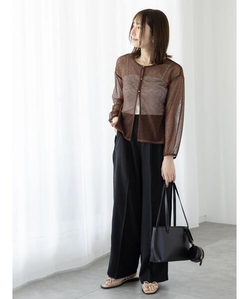 Te chichi TERRASSE（テチチテラス）の「シアーストライプトップス（その他トップス・レディース・ブラウン/ブラック/オフホワイト・F）」の17枚目の写真