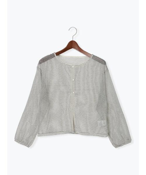 Te chichi TERRASSE（テチチテラス）の「シアーストライプトップス（その他トップス・レディース・ブラウン/ブラック/オフホワイト・F）」の8枚目の写真