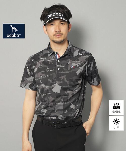 アダバット adabat 新品未使用タグ付き　メンズ　吸水速乾　ゴルフ　半袖 新レーベル ADABAT NAVY】UVカット／吸水速乾 モナコリンク