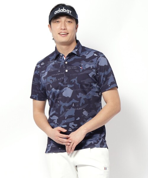 adabat(アダバット)の「【新レーベル ADABAT NAVY】UVカット/吸水速乾 モナコリンクスプリントポロシャツ(ポロシャツ・メンズ・ベージュ系/ホワイト系その他/ネイビー系/ホワイト系1/ブラック系・52/50/48/46)」の5枚目の写真