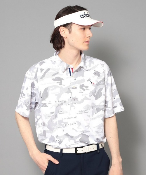 adabat(アダバット)の「【新レーベル ADABAT NAVY】UVカット/吸水速乾 モナコリンクスプリントポロシャツ(ポロシャツ・メンズ・ベージュ系/ホワイト系その他/ネイビー系/ホワイト系1/ブラック系・52/50/48/46)」の2枚目の写真