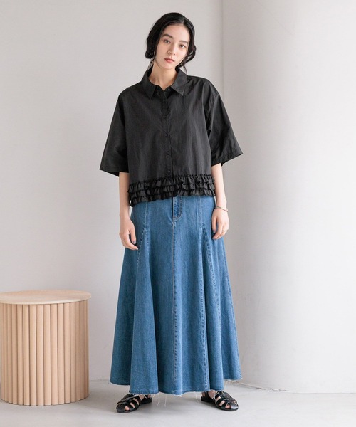 LOWRYS FARM(ローリーズファーム)の「デニムフレアスカート 495442(スカート・レディース・ブルー/ブラック・MEDIUM/LARGE)」の21枚目の写真