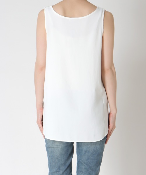 Jines（ジネス）の「デシンタンクトップブラウス（シャツ/ブラウス・レディース・ブラック/ホワイト・38）」の10枚目の写真