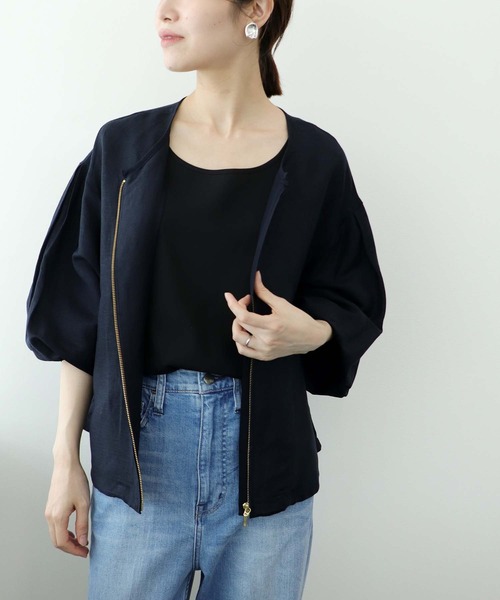 Jines（ジネス）の「デシンタンクトップブラウス（シャツ/ブラウス・レディース・ブラック/ホワイト・38）」の6枚目の写真