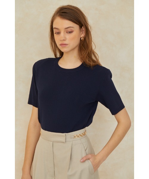 Estella.K(エステラケー)の「Melanie Open Back Top オープンバックニットトップ(ニット/セーター・レディース・レッド/ホワイト×ブラック/ネイビー・FREE)」の9枚目の写真