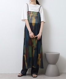 FUNALIVE（ファンアライブ）の「水彩総柄 シアーキャミワンピース（ワンピース）」