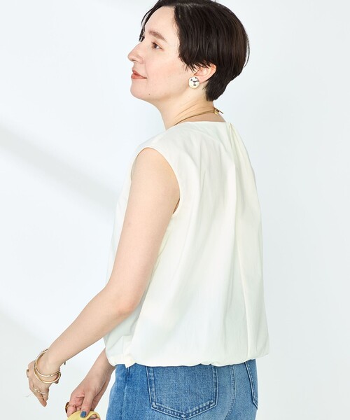 NOLLEY’S（ノーリーズ）の「《セットアップ対応》撥水ストレッチタフタタックブラウス（シャツ/ブラウス・レディース・ネイビー/ライトブルー/ホワイト・38）」の5枚目の写真