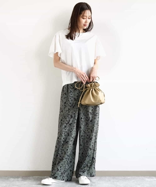 MK MICHEL KLEIN(エムケーミッシェルクラン)の「フラワー柄ワイドパンツ/洗える(その他パンツ・レディース・ブラック/カーキ・38)」の10枚目の写真