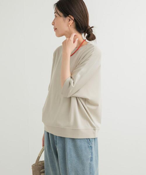 URBAN RESEARCH DOORS（アーバンリサーチドアーズ）の「『セットアップ対応』モダールコットンドルマン裏毛プルオーバー（Tシャツ/カットソー・レディース・グレー/ベージュ系その他/ブラック・MEDIUM）」の19枚目の写真