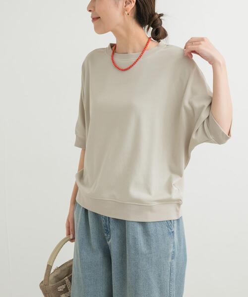 URBAN RESEARCH DOORS（アーバンリサーチドアーズ）の「『セットアップ対応』モダールコットンドルマン裏毛プルオーバー（Tシャツ/カットソー・レディース・グレー/ベージュ系その他/ブラック・MEDIUM）」の20枚目の写真