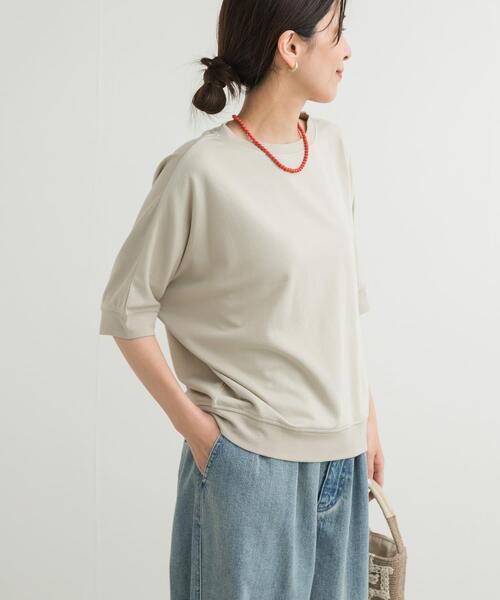 URBAN RESEARCH DOORS（アーバンリサーチドアーズ）の「『セットアップ対応』モダールコットンドルマン裏毛プルオーバー（Tシャツ/カットソー・レディース・グレー/ベージュ系その他/ブラック・MEDIUM）」の22枚目の写真