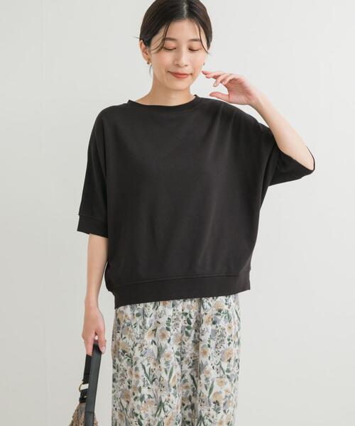 URBAN RESEARCH DOORS（アーバンリサーチドアーズ）の「『セットアップ対応』モダールコットンドルマン裏毛プルオーバー（Tシャツ/カットソー・レディース・グレー/ベージュ系その他/ブラック・MEDIUM）」の9枚目の写真