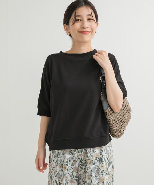 URBAN RESEARCH DOORS（アーバンリサーチドアーズ）の「『セットアップ対応』モダールコットンドルマン裏毛プルオーバー（Tシャツ/カットソー・レディース・グレー/ベージュ系その他/ブラック・MEDIUM）」の12枚目の写真