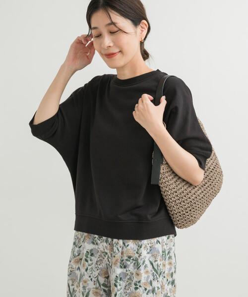 URBAN RESEARCH DOORS（アーバンリサーチドアーズ）の「『セットアップ対応』モダールコットンドルマン裏毛プルオーバー（Tシャツ/カットソー・レディース・グレー/ベージュ系その他/ブラック・MEDIUM）」の13枚目の写真