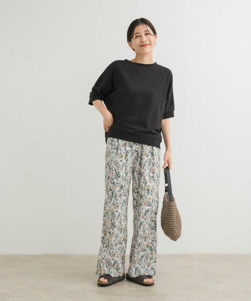 URBAN RESEARCH DOORS（アーバンリサーチドアーズ）の「『セットアップ対応』モダールコットンドルマン裏毛プルオーバー（Tシャツ/カットソー・レディース・グレー/ベージュ系その他/ブラック・MEDIUM）」の14枚目の写真