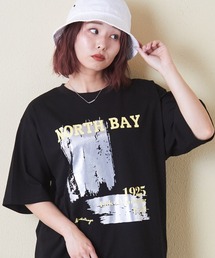 CUBE SUGAR（キューブシュガー）の「21/-OE天竺箔プリントロゴTシャツ（Tシャツ/カットソー・レディース）」